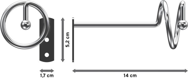 Drapierhaken 14 cm Chrom (1 Paar)