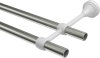 Gardinenstange Metall 16 mm Ø 2-läufig PRIMUS - Matteo Edelstahl-Optik / Messing Antik (ohne Ringe) 100 cm
