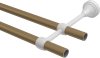 Gardinenstange Metall 16 mm Ø 2-läufig PRIMUS - Lorenzo Gold matt / Messing Antik (ohne Ringe) 100 cm