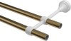 Gardinenstange Metall 16 mm Ø 2-läufig PRIMUS - Lucan Messing Antik / Chrom matt (ohne Ringe) 100 cm