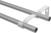 Gardinenstange Metall 16 mm Ø 2-läufig OLYMP - Alessia Silbergrau / Messing Antik (ohne Ringe) 100 cm