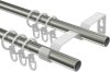 Gardinenstange Metall 16 mm Ø 2-läufig OLYMP - Lucan Edelstahl-Optik / Schwarz 100 cm