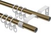 Gardinenstange Metall 16 mm Ø 2-läufig OLYMP - Paolo Messing Antik 100 cm