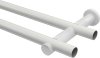 Gardinenstange Metall 20 mm Ø 2-läufig PLATON - Tanara Weiß / Edelstahl-Optik (ohne Ringe) 100 cm