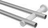 Gardinenstange Metall 20 mm Ø 2-läufig PLATON - Luino Silbergrau / Schwarz (ohne Ringe) 100 cm