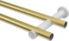 Gardinenstange Messing-Optik / Edelstahl-Optik 20 mm Ø 2-läufig PLATON - Zoena (ohne Ringe) 100 cm