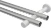 Gardinenstange Metall 20 mm Ø 2-läufig PRESTIGE - Elanto Silbergrau / Weiß (ohne Ringe) 100 cm