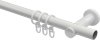 Gardinenstange Metall 20 mm Ø PLATON - Estana Weiß / Edelstahl-Optik 100 cm