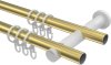 Gardinenstange Messing-Optik / Edelstahl-Optik 20 mm Ø 2-läufig PLATON - Santo 100 cm