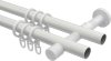 Gardinenstange Metall 20 mm Ø 2-läufig PRESTIGE - Santo Weiß 100 cm