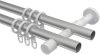 Gardinenstange Metall 20 mm Ø 2-läufig PRESTIGE - Savio Silbergrau / Schwarz 100 cm