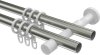 Gardinenstange Metall 20 mm Ø 2-läufig PRESTIGE - Santo Edelstahl-Optik / Weiß 100 cm