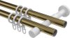 Gardinenstange Metall 20 mm Ø 2-läufig PRESTIGE - Santo Messing Antik / Edelstahl-Optik 100 cm