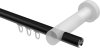 Innenlauf Gardinenstange Aluminium / Holz 20 mm Ø TALENT - Siveo Schwarz / Weiß lackiert 100 cm