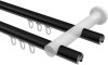 Innenlauf Gardinenstange Aluminium / Metall 20 mm Ø 2-läufig PLATON - Bento Schwarz / Weiß 100 cm