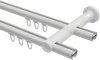 Innenlauf Gardinenstange Aluminium / Metall 20 mm Ø 2-läufig PLATON - Elanto Weiß / Schwarz 100 cm
