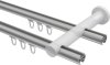 Innenlauf Gardinenstange Aluminium / Metall 20 mm Ø 2-läufig PLATON - Santo Silbergrau / Schwarz 100 cm