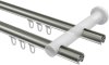 Innenlauf Gardinenstange Edelstahl-Optik 20 mm Ø 2-läufig PLATON - Samanto 100 cm