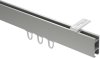 Innenlauf Gardinenstange Deckenmontage Aluminium / Metall eckig 14x35 mm SMARTLINE (Universal) - Paxo Edelstahl-Optik / Chrom 100 cm