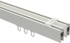 Innenlauf Gardinenstange Deckenmontage Aluminium / Metall eckig 14x35 mm 2-läufig SMARTLINE (Universal) - Paxo Weiß / Chrom 100 cm