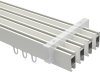 Innenlauf Gardinenstange Deckenmontage Aluminium / Metall eckig 14x35 mm 4-läufig SMARTLINE - Paxo Weiß / Edelstahl-Optik 100 cm