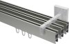 Innenlauf Gardinenstange Edelstahl-Optik eckig 14x35 mm 3-läufig SMARTLINE - Conex 100 cm
