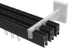 Innenlauf Gardinenstange Aluminium / Metall eckig 14x35 mm 3-läufig SMARTLINE - Lox Schwarz (WA lang) 100 cm