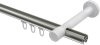 Innenlauf Gardinenstange Aluminium / Metall 20 mm Ø PRESTIGE - Santo Edelstahl-Optik / Weiß 100 cm