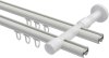 Innenlauf Gardinenstange Aluminium / Metall 20 mm Ø 2-läufig PRESTIGE - Mavell Weiß / Chrom 100 cm