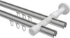 Innenlauf Gardinenstange Aluminium / Metall 20 mm Ø 2-läufig PRESTIGE - Sitra Silbergrau / Weiß 100 cm