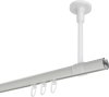 Innenlauf Gardinenstange Aluminium / Metall 20 mm Ø SONETTE - Santo Weiß / Chrom 100 cm