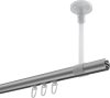 Innenlauf Gardinenstange Aluminium / Metall 20 mm Ø SONETTE - Santo Silbergrau / Messing-Optik 100 cm