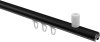 Innenlauf Gardinenstange Aluminium / Metall 20 mm Ø SONIUS - Elanto Schwarz / Edelstahl-Optik 100 cm