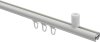 Innenlauf Gardinenstange Aluminium / Metall 20 mm Ø SONIUS - Santo Weiß / Edelstahl-Optik 100 cm