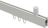 Innenlauf Gardinenstange Deckenmontage Aluminium / Metall eckig 14x35 mm SONIUS - Lox Weiß / Schwarz 100 cm