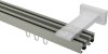 Innenlauf Gardinenstange Aluminium / Metall eckig 20x20 mm 2-läufig QUADLINE - Diapo Satin-Silber 100 cm