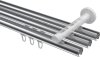 Innenlauf Gardinenstange Aluminium / Metall 20 mm Ø 3-läufig SITENO - Santo Chrom / Schwarz 100 cm