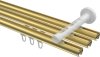 Innenlauf Gardinenstange Aluminium / Metall 20 mm Ø 3-läufig SITENO - Luino Messing-Optik / Schwarz 100 cm