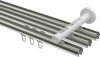 Innenlauf Gardinenstange Edelstahl-Optik 20 mm Ø 3-läufig SITENO - Santo 100 cm