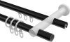 Rundrohr-Innenlauf Gardinenstange Aluminium / Metall 20 mm Ø 2-läufig PLATON - Estana Schwarz 100 cm