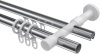 Rundrohr-Innenlauf Gardinenstange Aluminium / Metall 20 mm Ø 2-läufig PRESTIGE - Sitra Chrom / Schwarz 100 cm