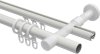 Rundrohr-Innenlauf Gardinenstange Aluminium / Metall 20 mm Ø 2-läufig PRESTIGE - Santo Weiß 100 cm
