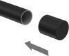 Endstücke Livo (Kappe) Schwarz für Gardinenstangen ausziehbar 16/13 mm Ø (2 Stück) 