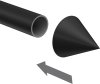 Endstücke Cone (Kegel) Schwarz für Gardinenstangen ausziehbar 16/13 mm Ø (2 Stück) 
