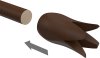 Endstücke Flower (Blume) Nussbaum lackiert für Gardinenstangen 16 mm Ø (2 Stück) 