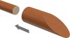 Endstücke Franca (Schräge) Kirschbaum lackiert für Gardinenstangen 16 mm Ø (2 Stück) 
