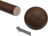 Endstücke Geo (Kugel) Nussbaum lackiert für Gardinenstangen 16 mm Ø (2 Stück) 