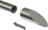 Endstücke Santoni (Schräge) Edelstahl-Optik für Gardinenstangen 16 mm Ø (2 Stück) 