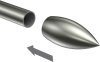 Endstücke Poveda (Flamme) Edelstahl-Optik für Gardinenstangen 16 mm Ø (2 Stück) 