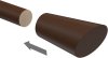 Endstücke Bero (Konus / Schräge) Nussbaum lackiert für Gardinenstangen 20 mm Ø (2 Stück) 